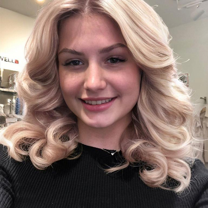 Блонд через мелкое мелирование 80%